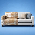 كنبة مغلفة بمواد تغليف احترافية ضمن خدمات شركة نقل أثاث في جدة