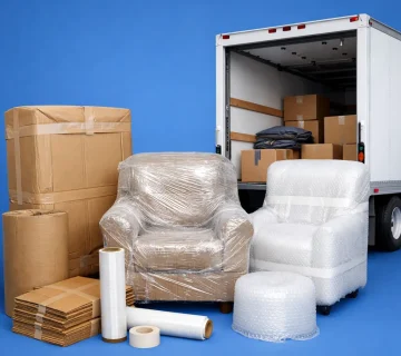 أدوات تغليف الأثاث المستخدمة في شركة زهرة الأمانة لنقل الأثاث في جدة